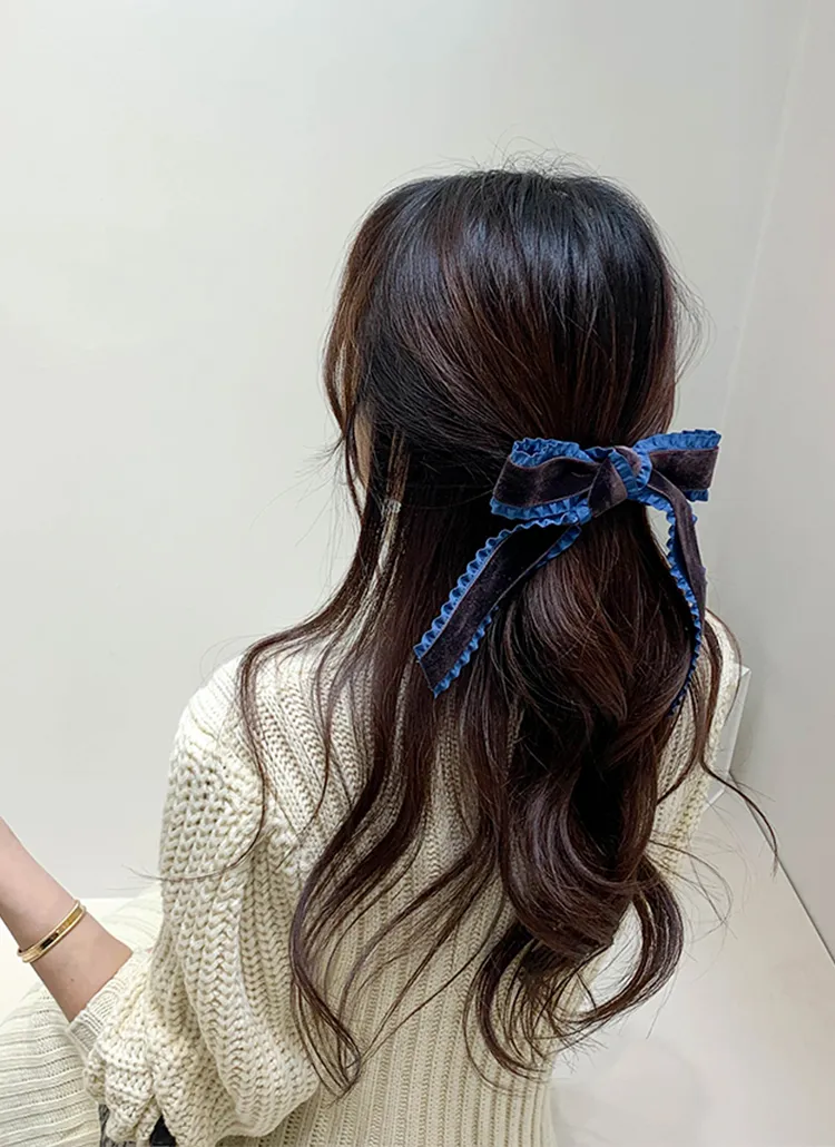 ベロアリボンバレッタ | minagram | 詳細画像1