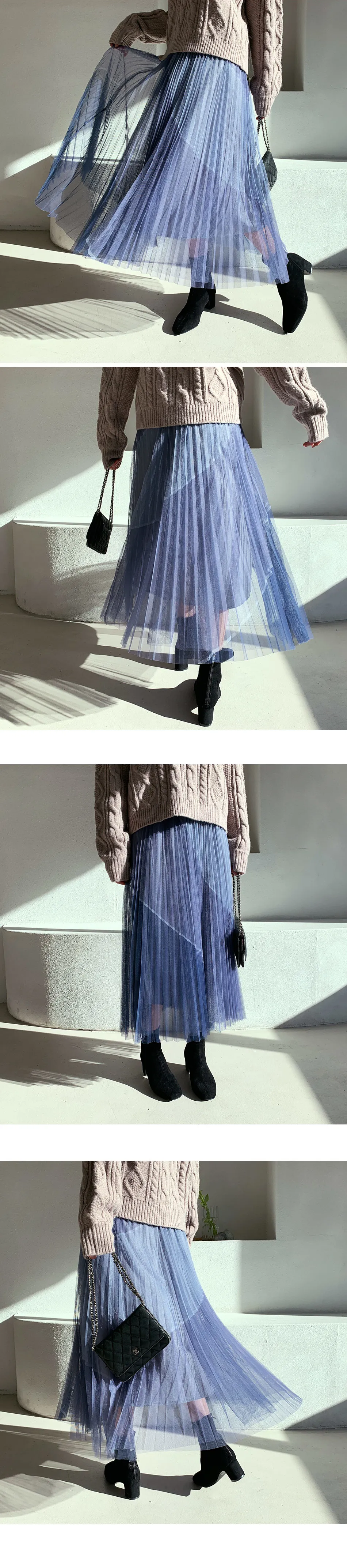 チュールプリーツスカート・全3色 | DHOLIC | 詳細画像2