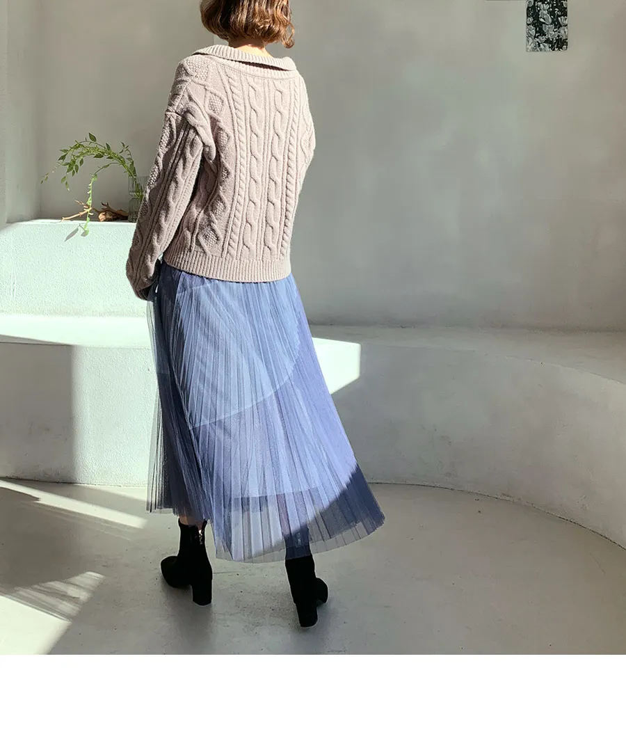 チュールプリーツスカート・全3色 | DHOLIC | 詳細画像6