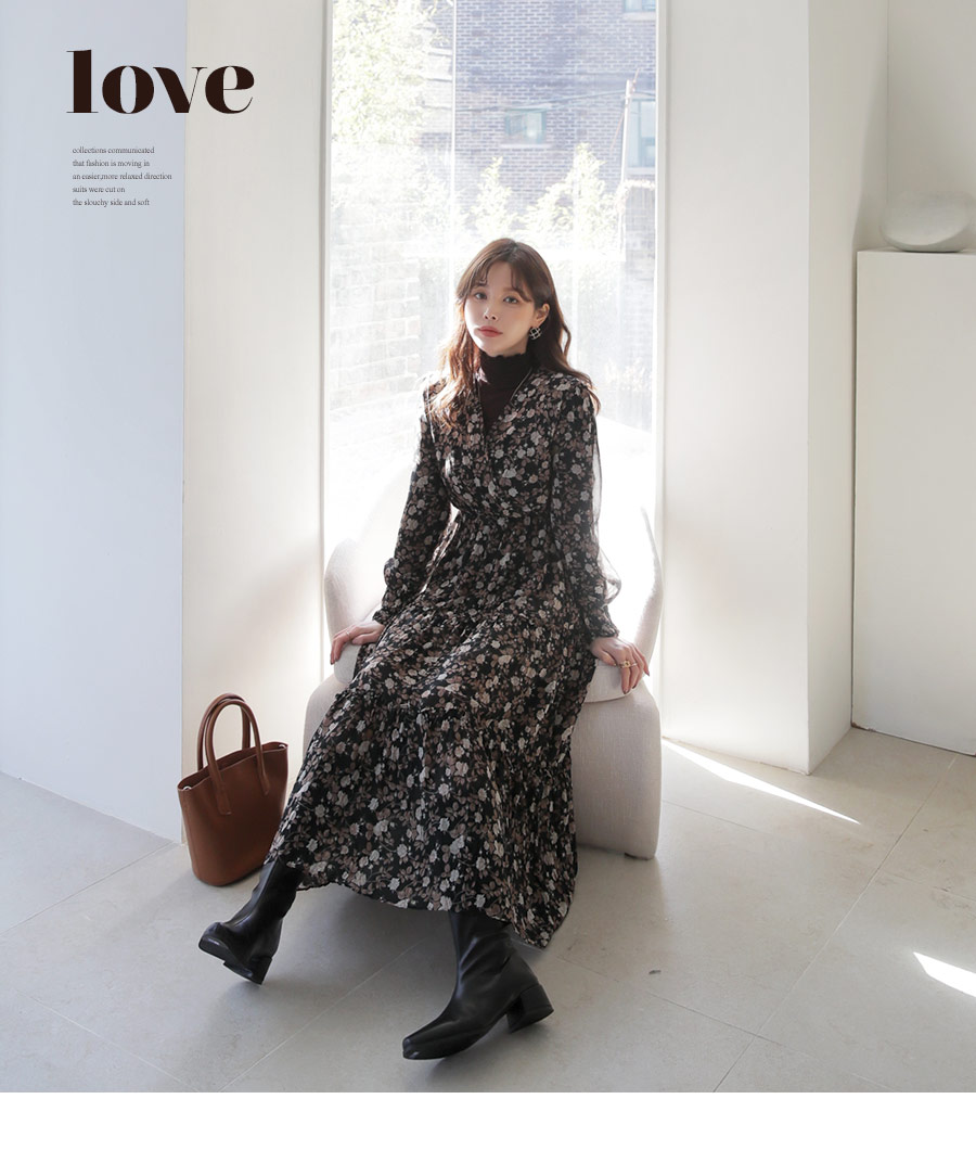 シフォン花柄ワンピース・全2色 | レディースファッション通販 - DHOLIC