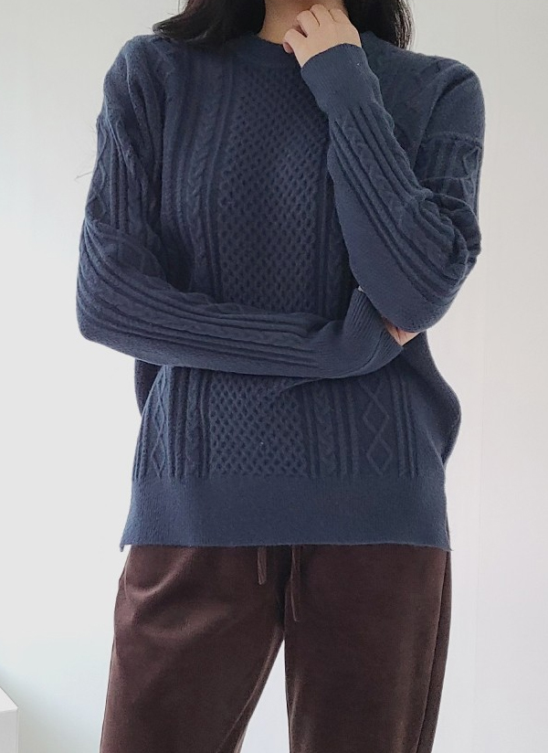 カシミヤ混アラン編みニット P3013 ニット カーディガン ニット セーター レディースファッション通販 Dholic ディーホリック