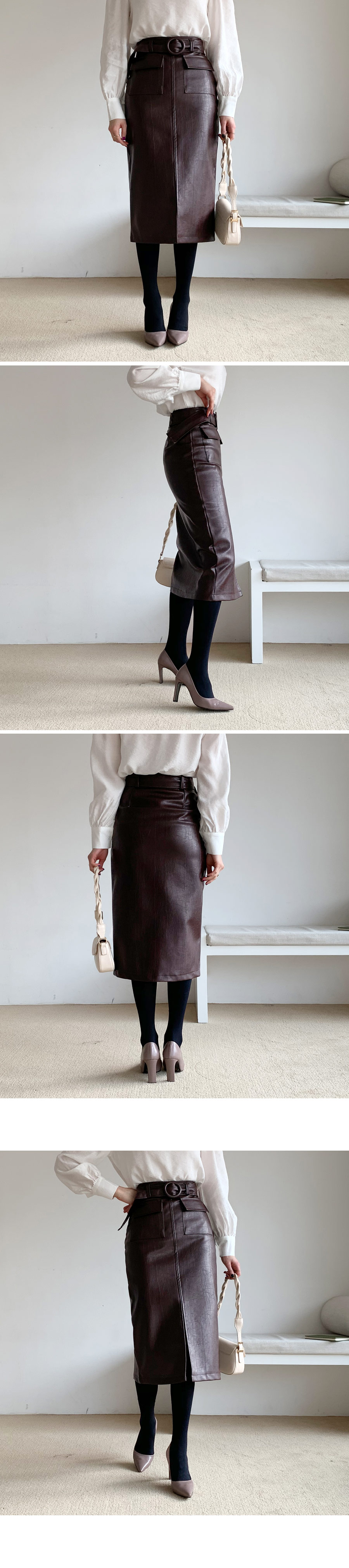 ベルト付レザー調スカート・全2色 | DHOLIC | 詳細画像2