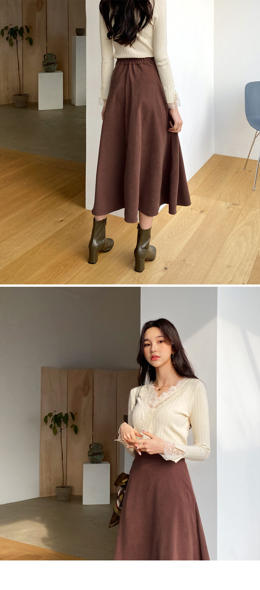 レーススリムVネックニット・全3色 | DHOLIC | 詳細画像7