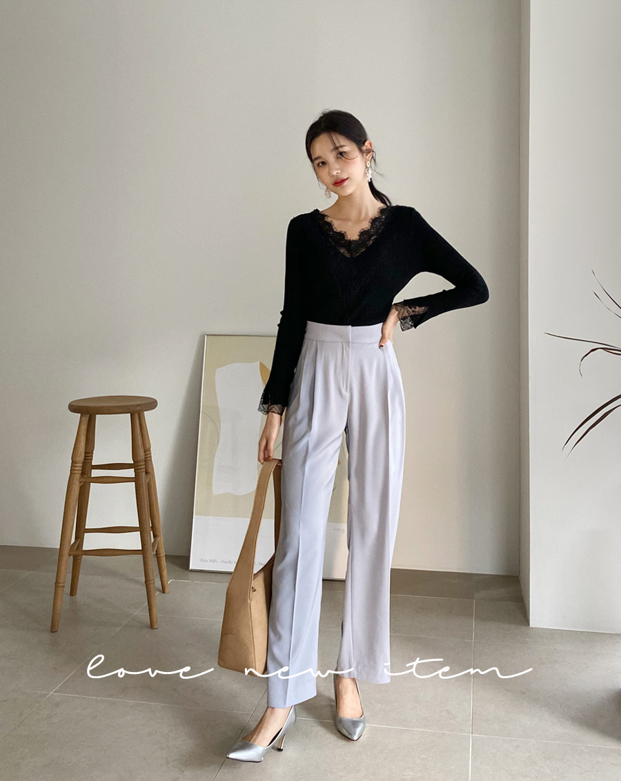 レーススリムVネックニット・全3色 | DHOLIC | 詳細画像10