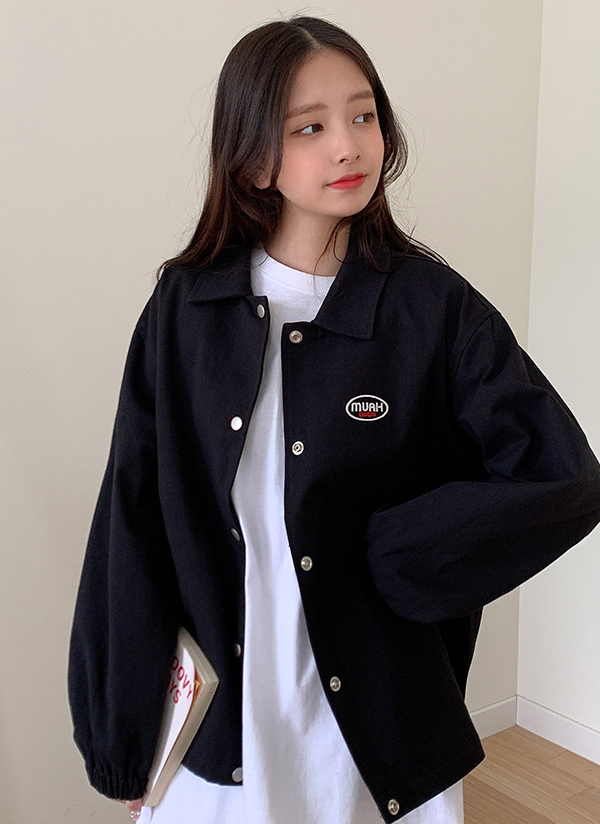 英字ロゴスナップボタンジャケット | レディースファッション通販 - DHOLIC