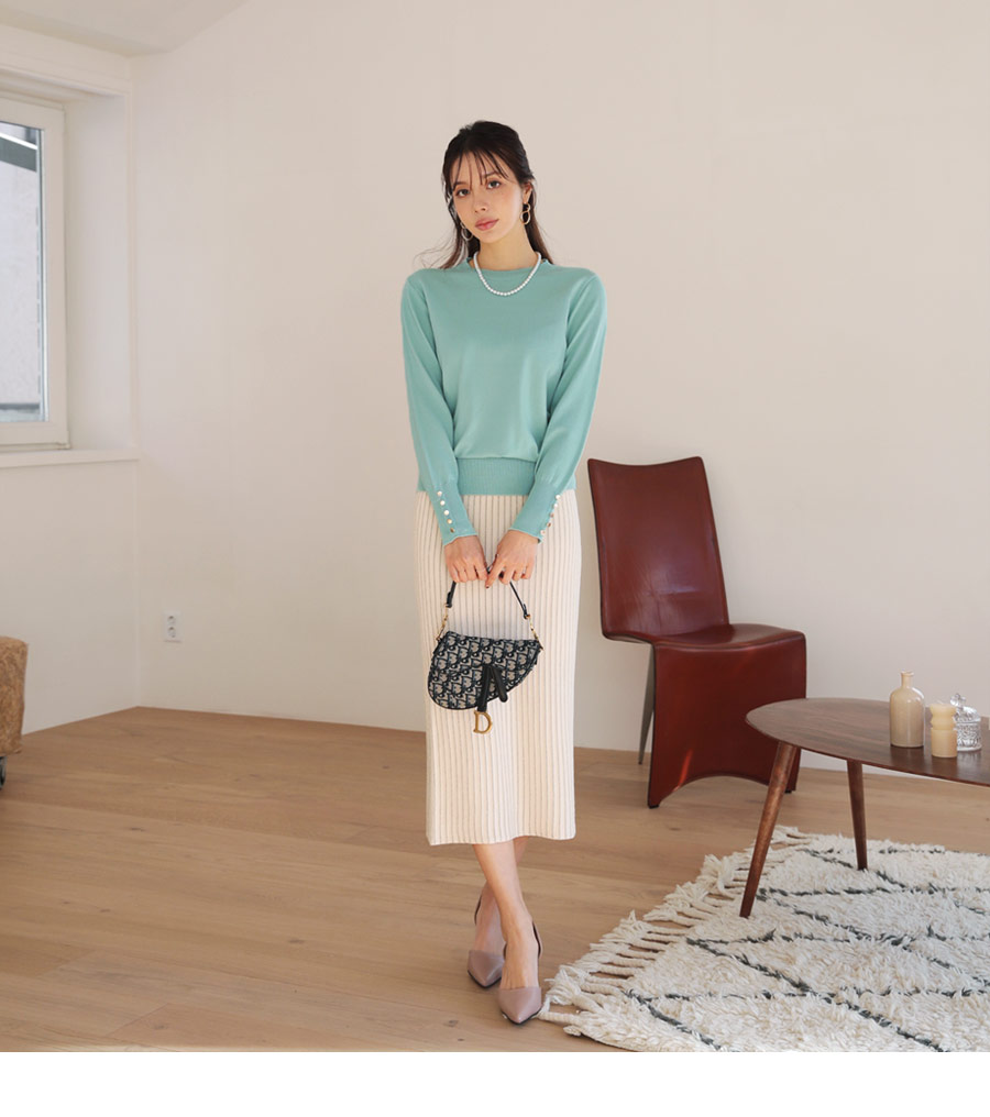 ゴールドボタンスリーブニット・全6色 | DHOLIC PLUS | 詳細画像10