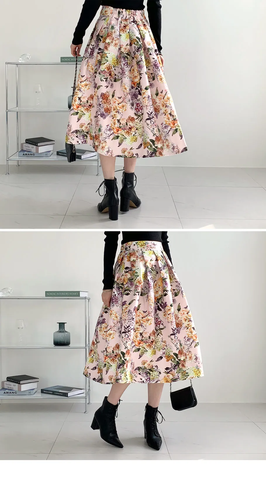 フローラルAラインスカート全3色 | DHOLIC PLUS | 詳細画像5