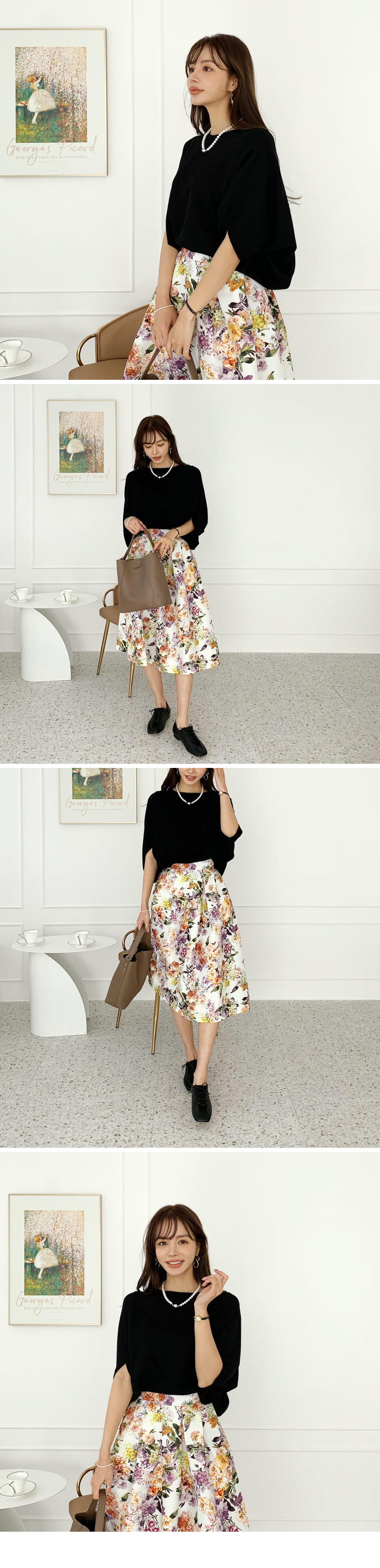 フローラルAラインスカート全3色 | DHOLIC PLUS | 詳細画像14
