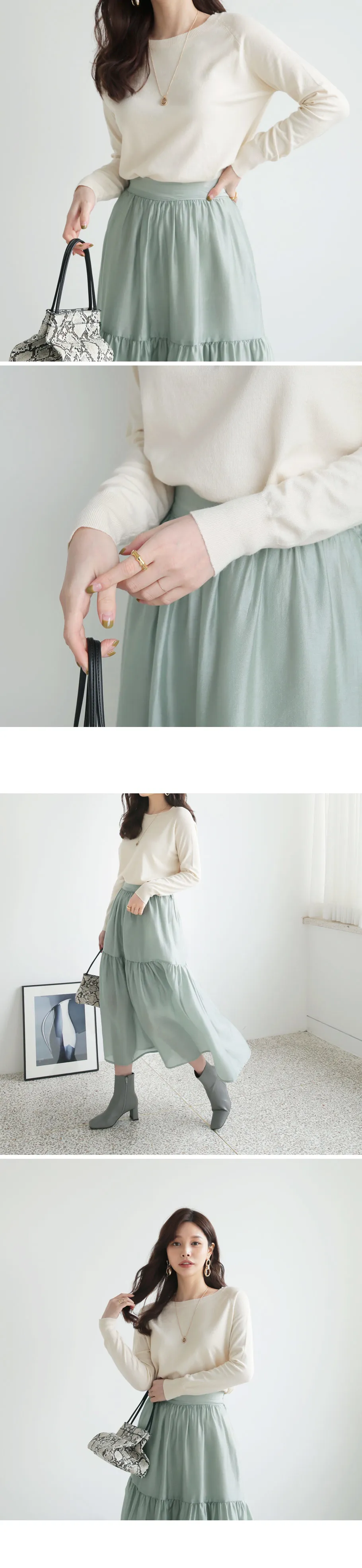 サテンギャザースカート・全3色 | DHOLIC PLUS | 詳細画像3