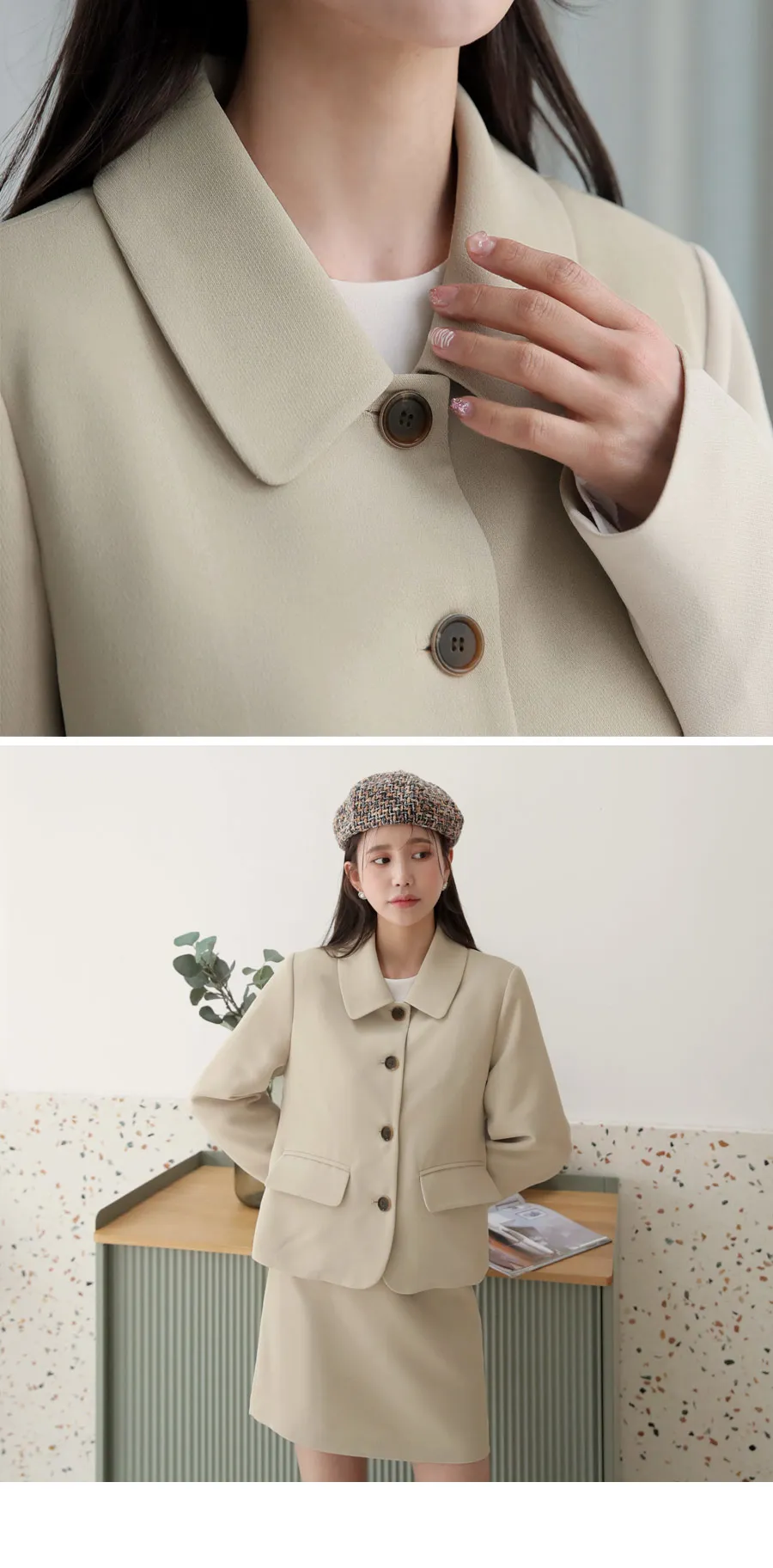 ボタンショートジャケット&ミニスカートSET・全2色 | DHOLIC | 詳細画像4