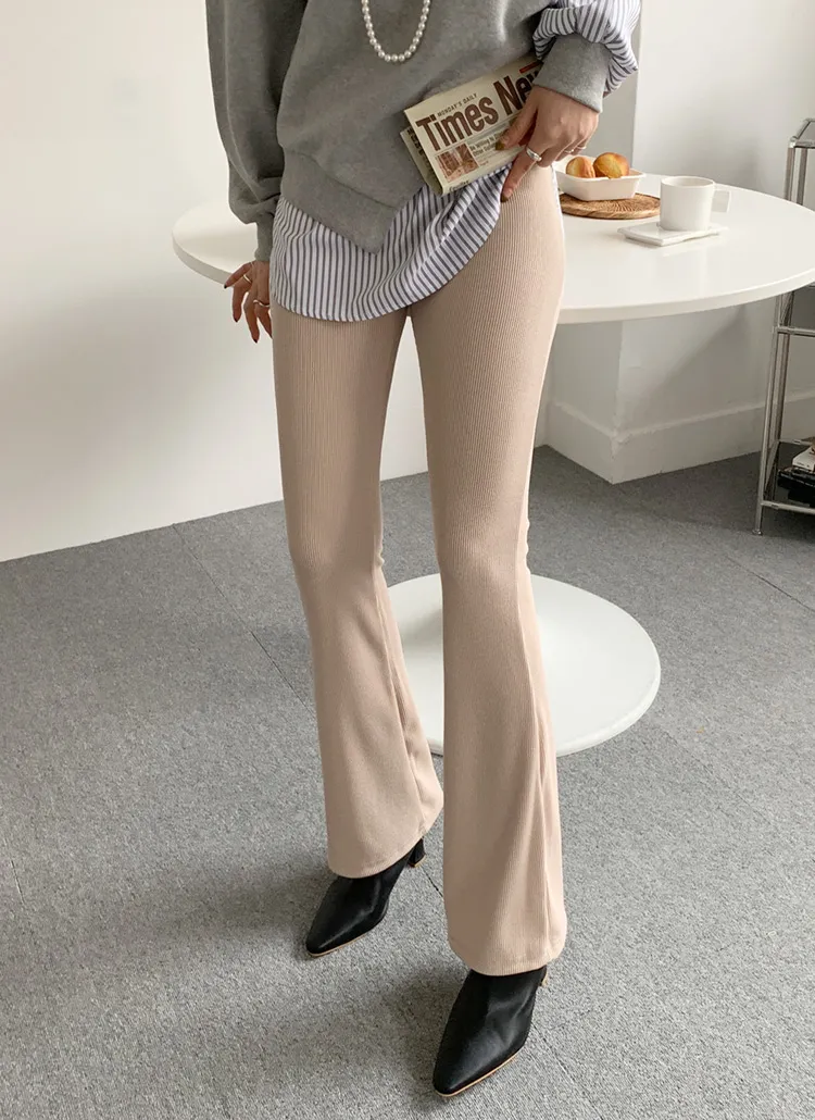 リブフレアパンツ・全4色 | DHOLIC PLUS | 詳細画像1