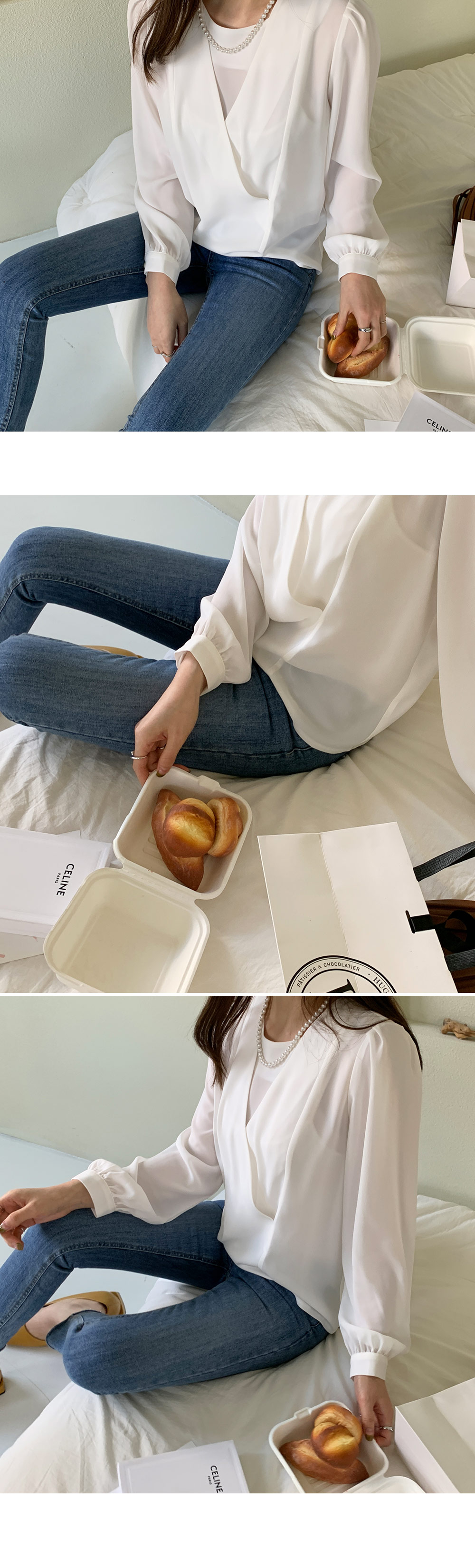 dosa ホワイト ブラウス　カシュクール　サイズ3 カシュクールブラウス・全3色 | レディースファッション通販