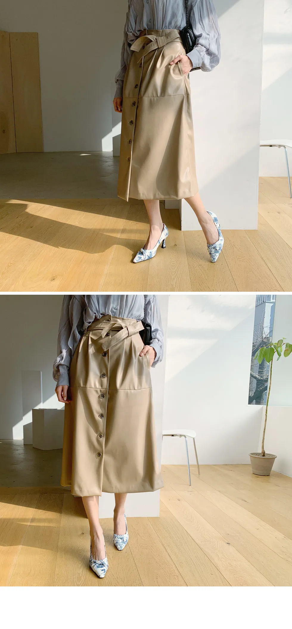 ストラップ付レザー調スカート・全2色 | DHOLIC PLUS | 詳細画像13