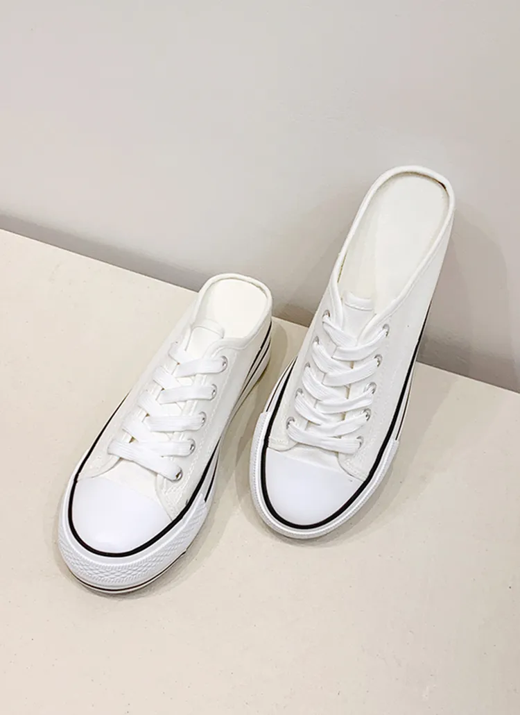 コットンプラットフォームスニーカーミュール | minagram | 詳細画像1