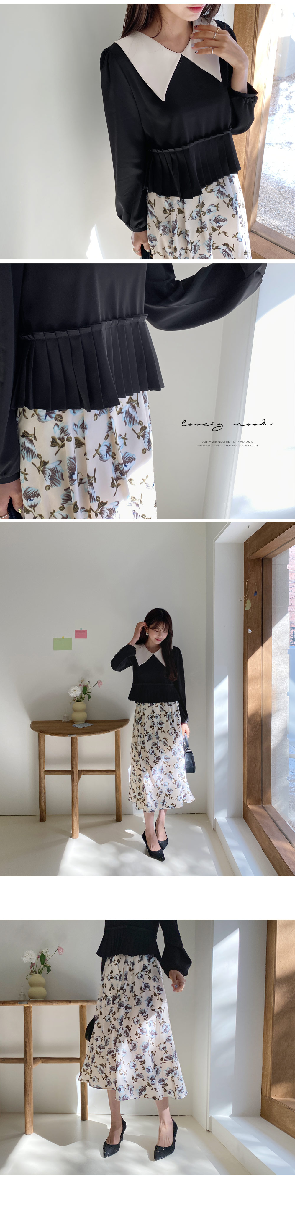 花柄Aラインスカート・全2色 | DHOLIC | 詳細画像3