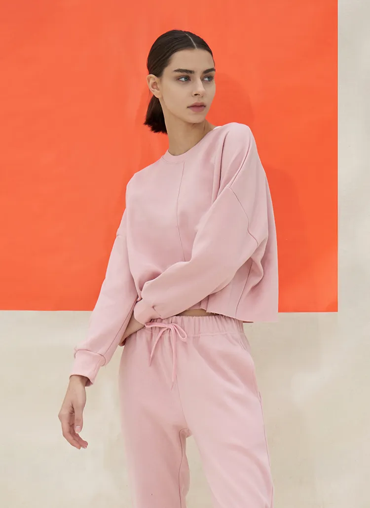 ドロップショルダースウェット(milk pink) | DEVIWEAR | 詳細画像1