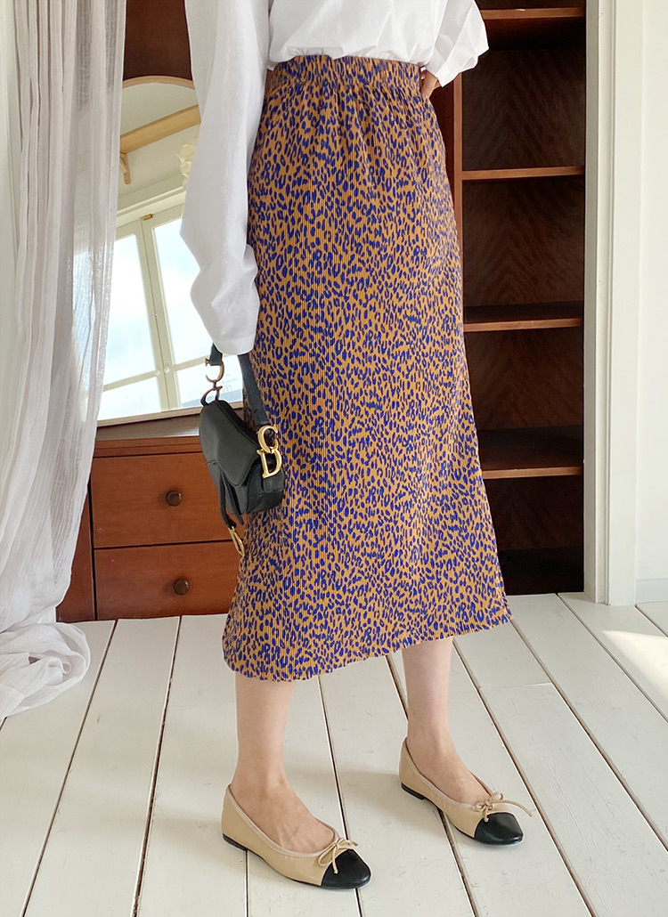 レオパードプリーツスカート・全3色 | DHOLIC | 詳細画像1