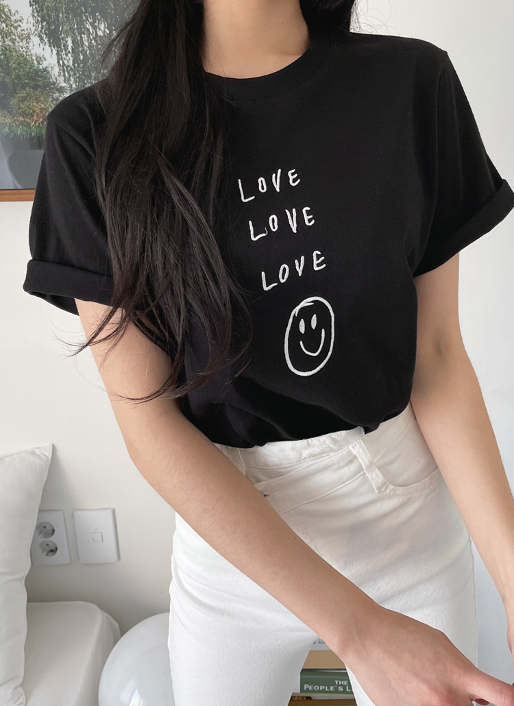 LOVEスマイリーTシャツ・全4色 | 詳細画像1