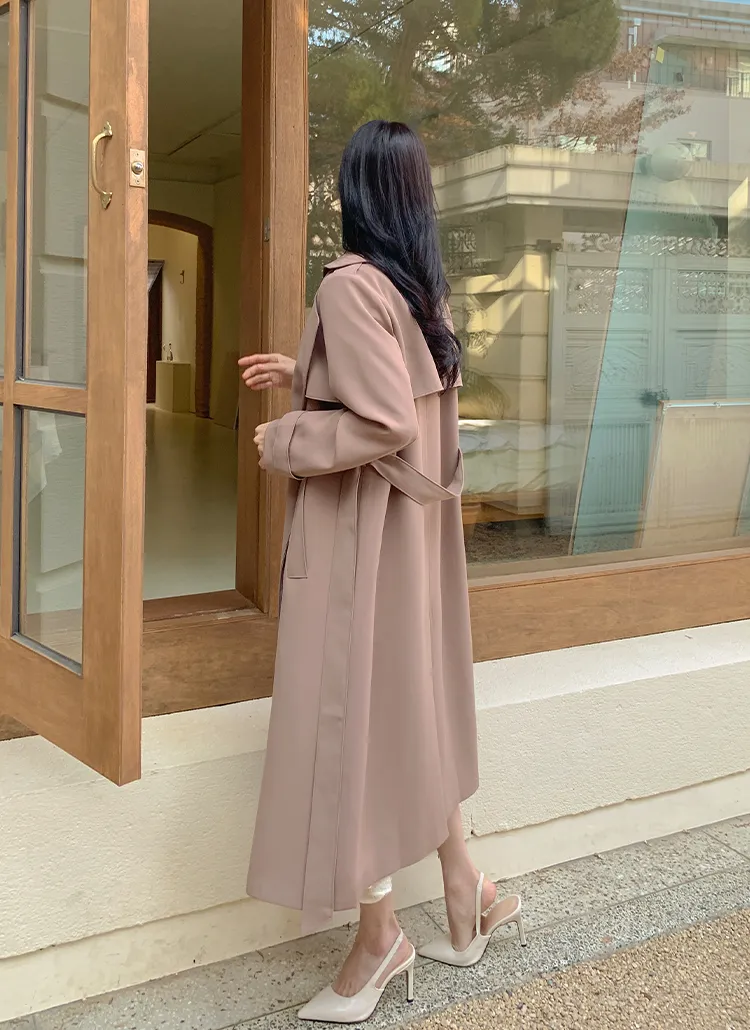 ストラップSETバックヨークロングコート | レディースファッション通販 