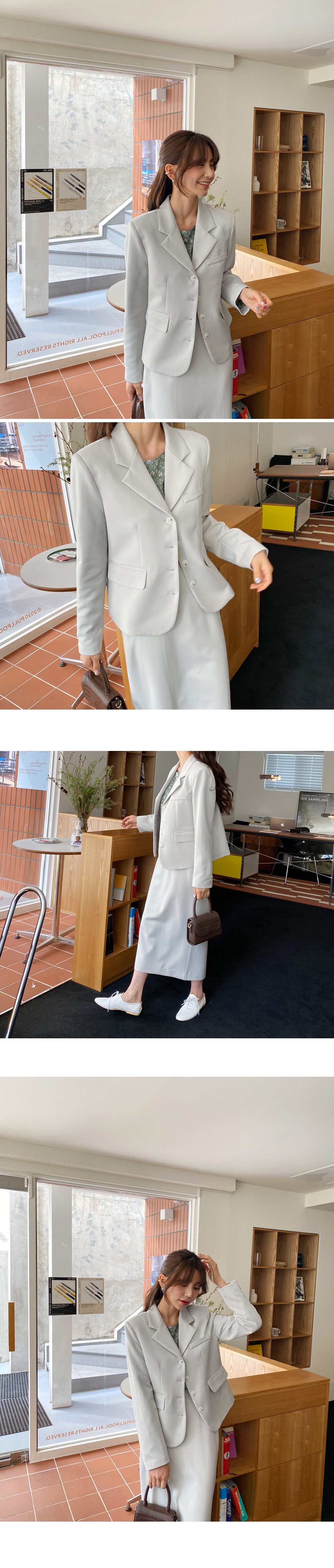 4ボタンジャケット&Hラインサイドスリットスカート・全3色 | DHOLIC | 詳細画像13