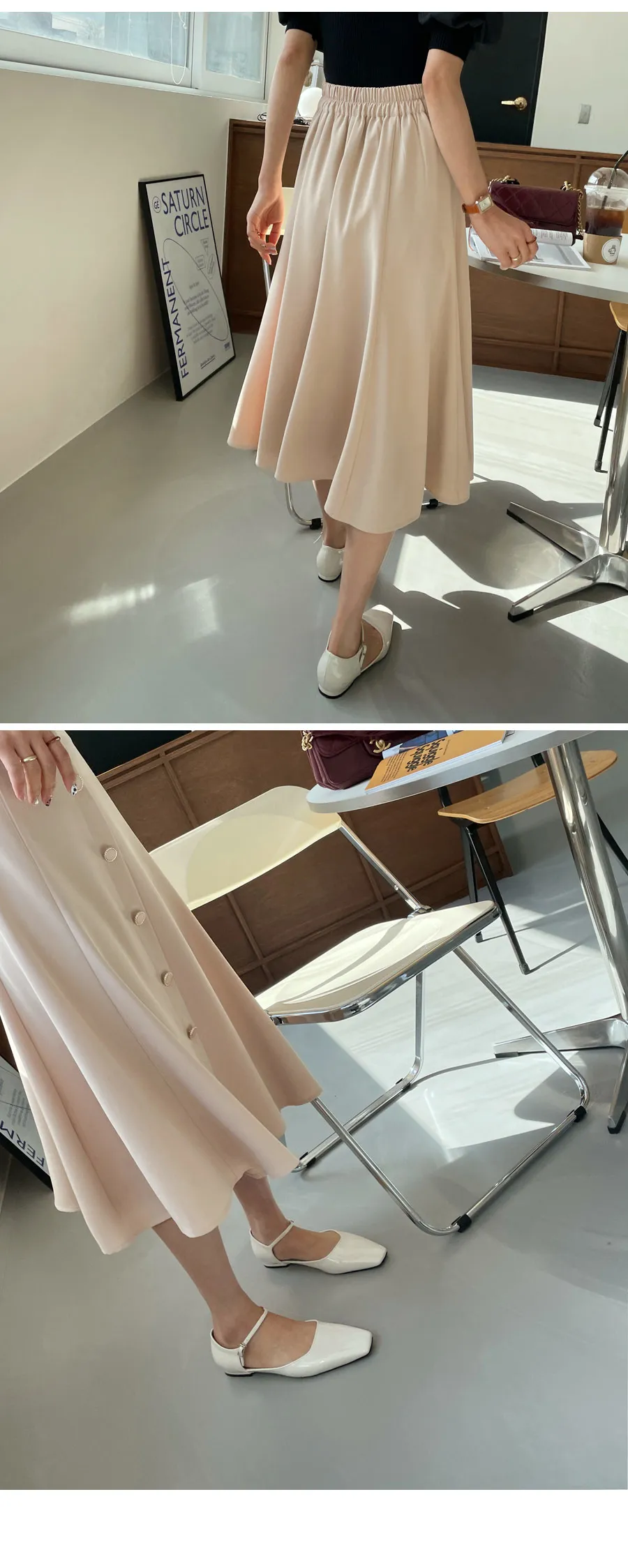 ボタンAラインスカート・全2色 | DHOLIC | 詳細画像4