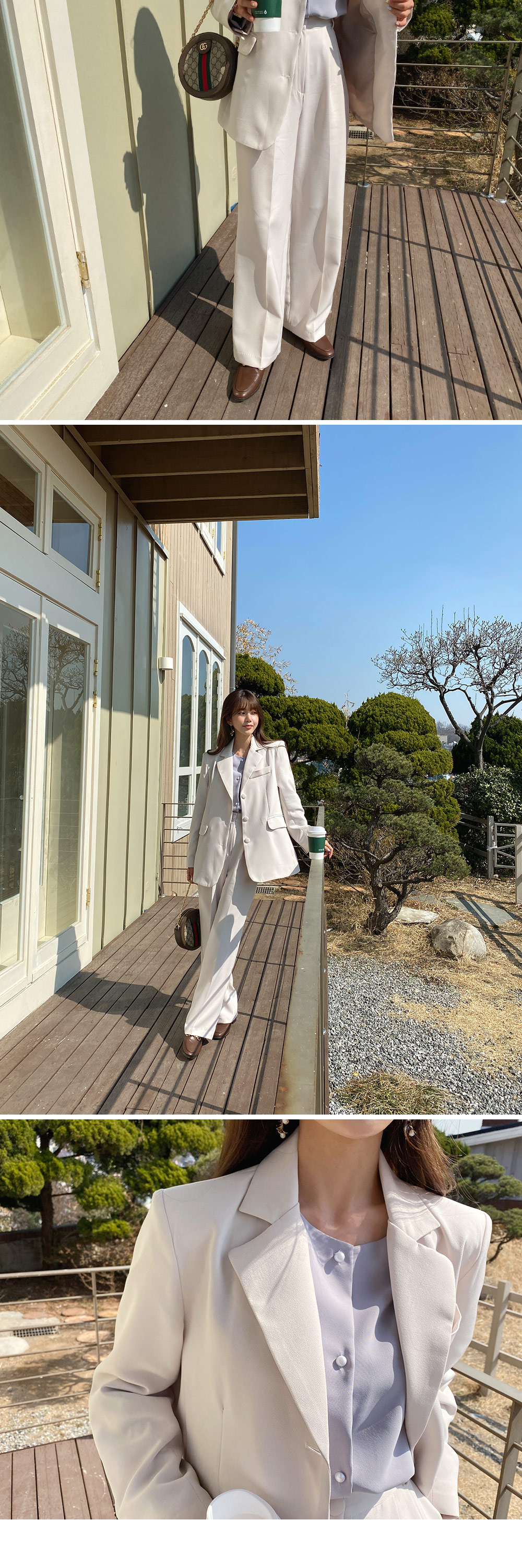パステルシングルボタンジャケット&スラックスSET・全3色 | DHOLIC | 詳細画像4