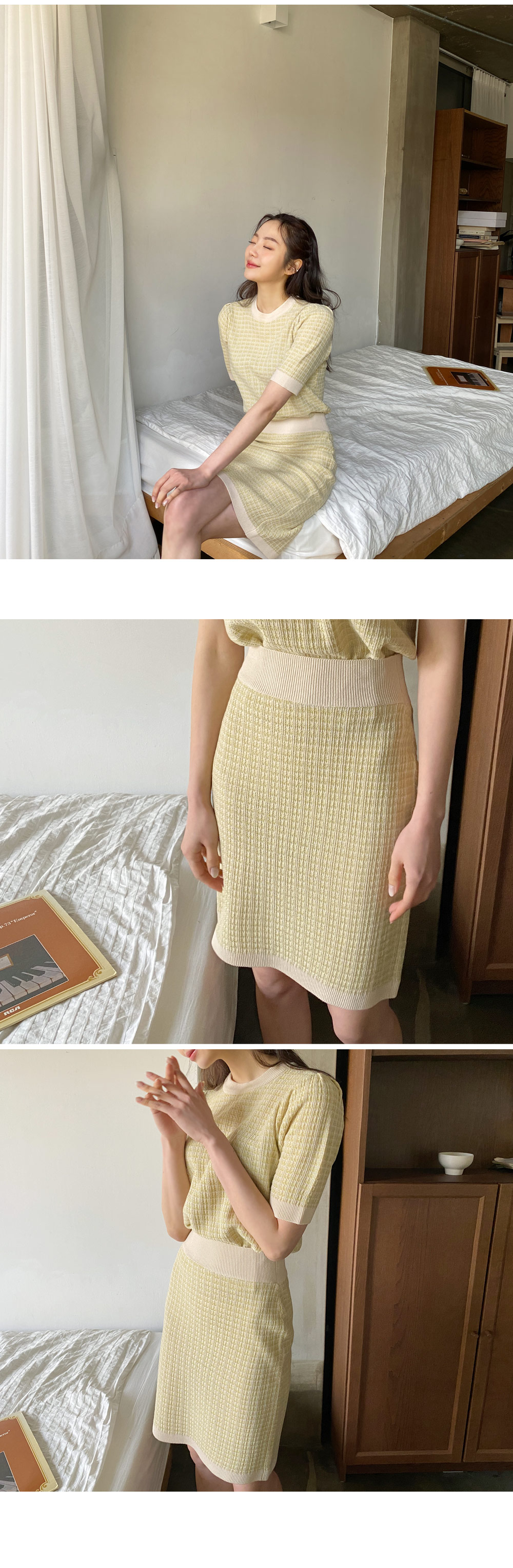 ツイード調半袖ニット&スカートSET・全4色 | DHOLIC | 詳細画像10