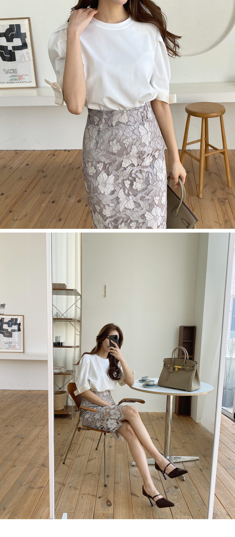 レーススリムスカート | DHOLIC | 詳細画像8