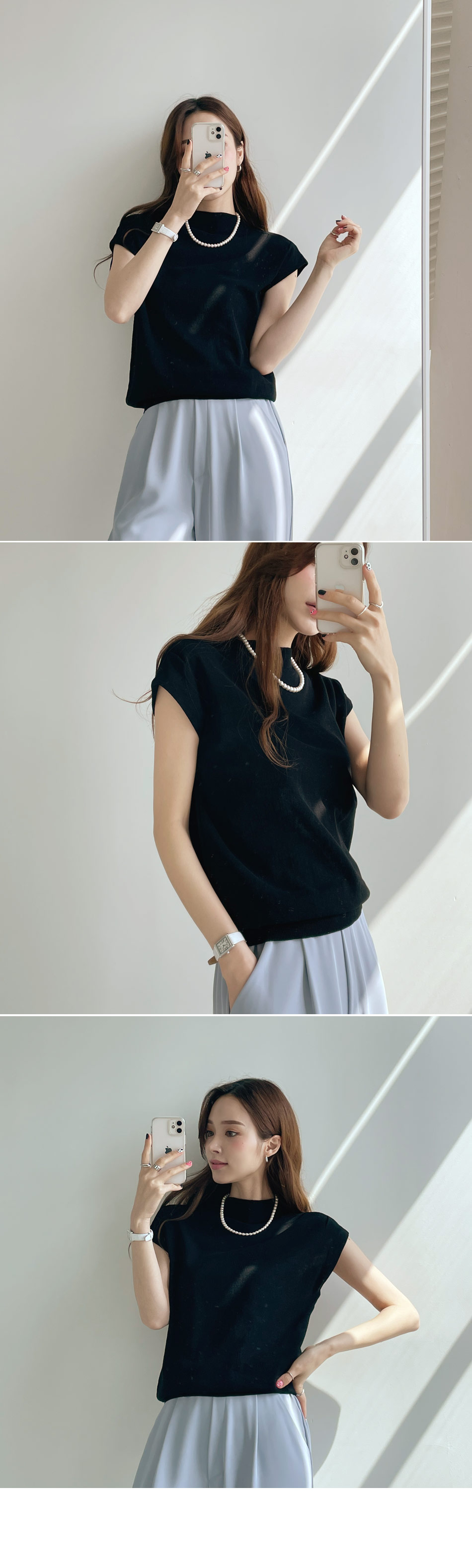 ハーフネックキャップスリーブニット・全5色 | DHOLIC | 詳細画像9