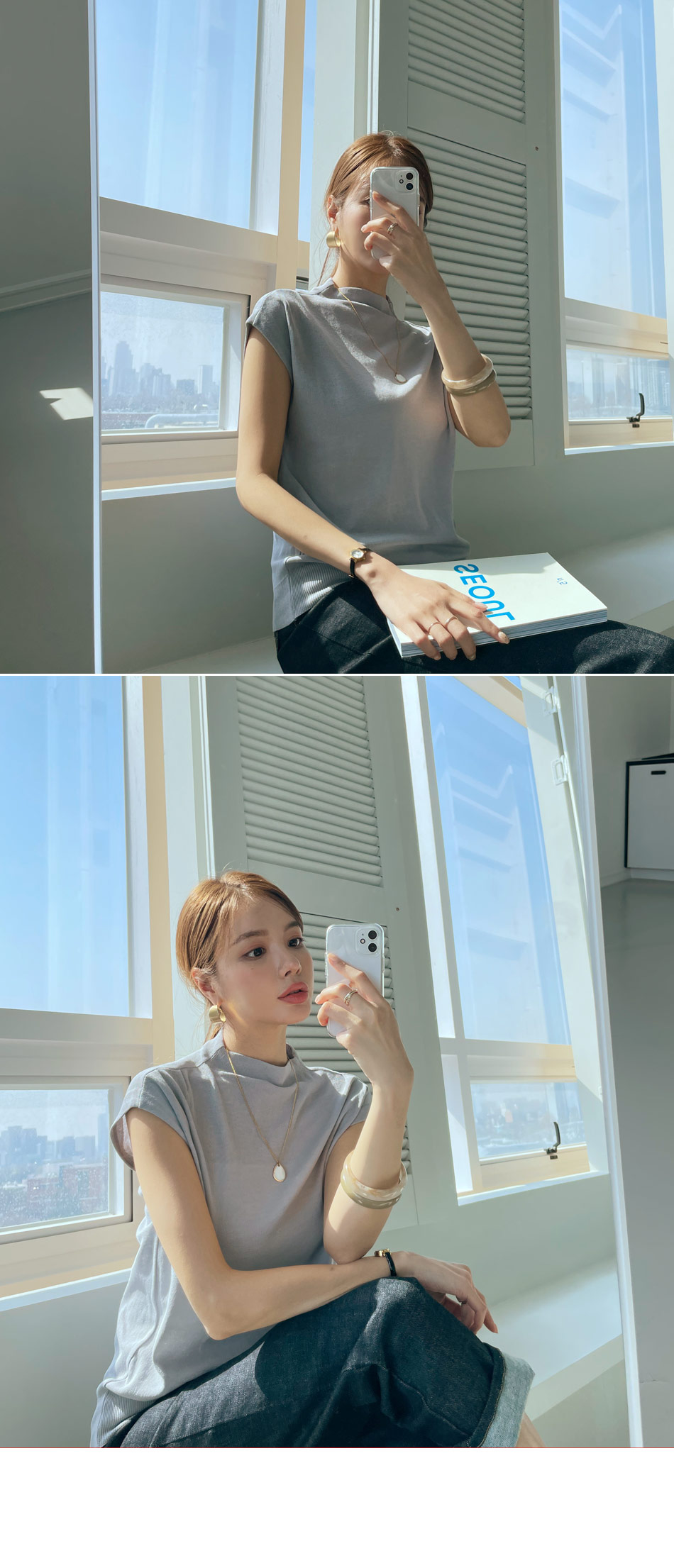 ハーフネックキャップスリーブニット・全5色 | DHOLIC | 詳細画像13