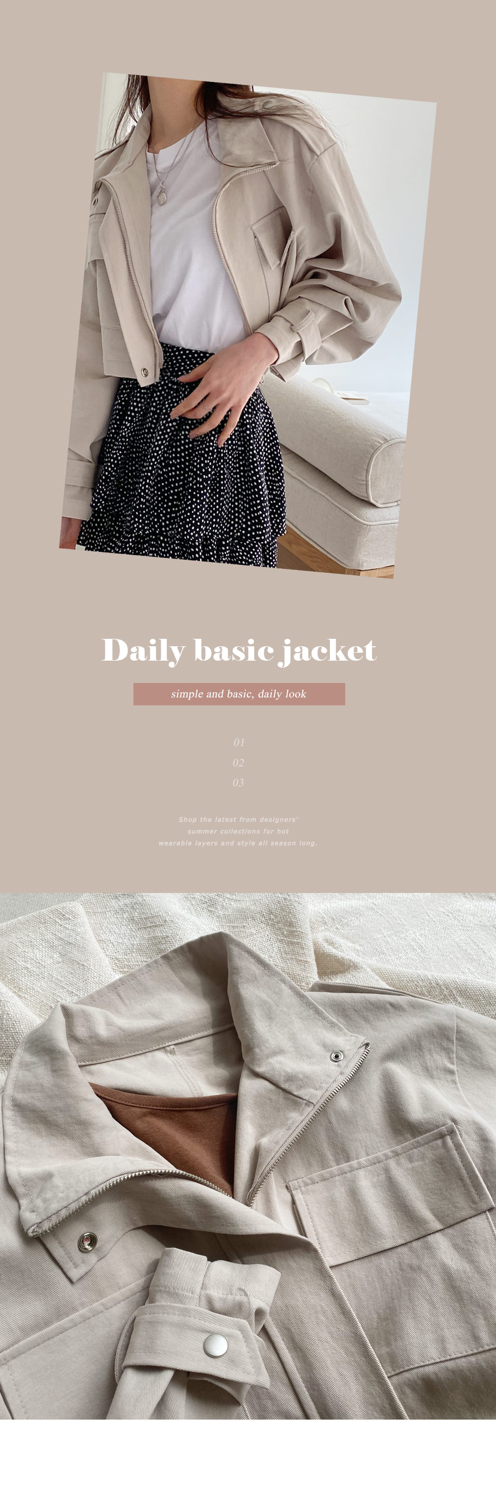 クロップドポケットジャケット&ベルト付ハーフパンツスSET・全2色 | DHOLIC | 詳細画像9