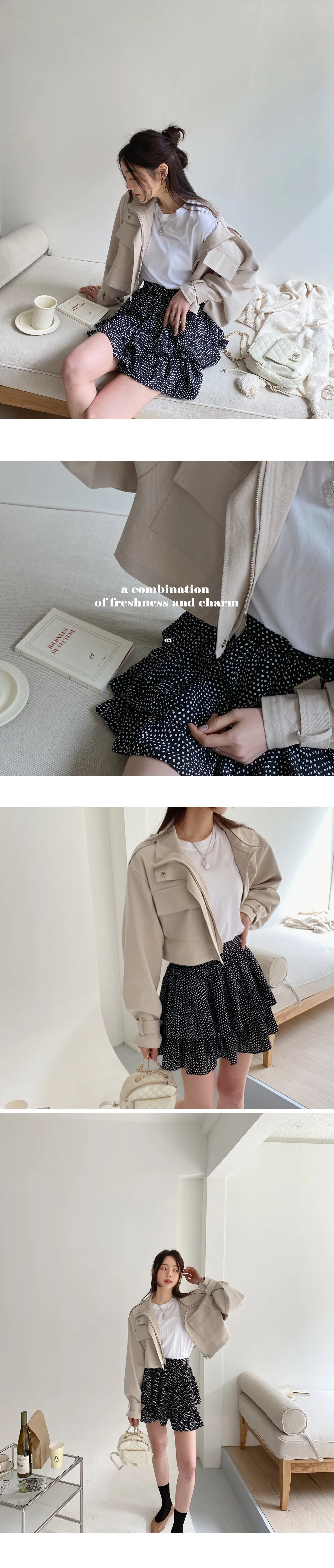 クロップドポケットジャケット&ベルト付ハーフパンツスSET・全2色 | DHOLIC | 詳細画像12