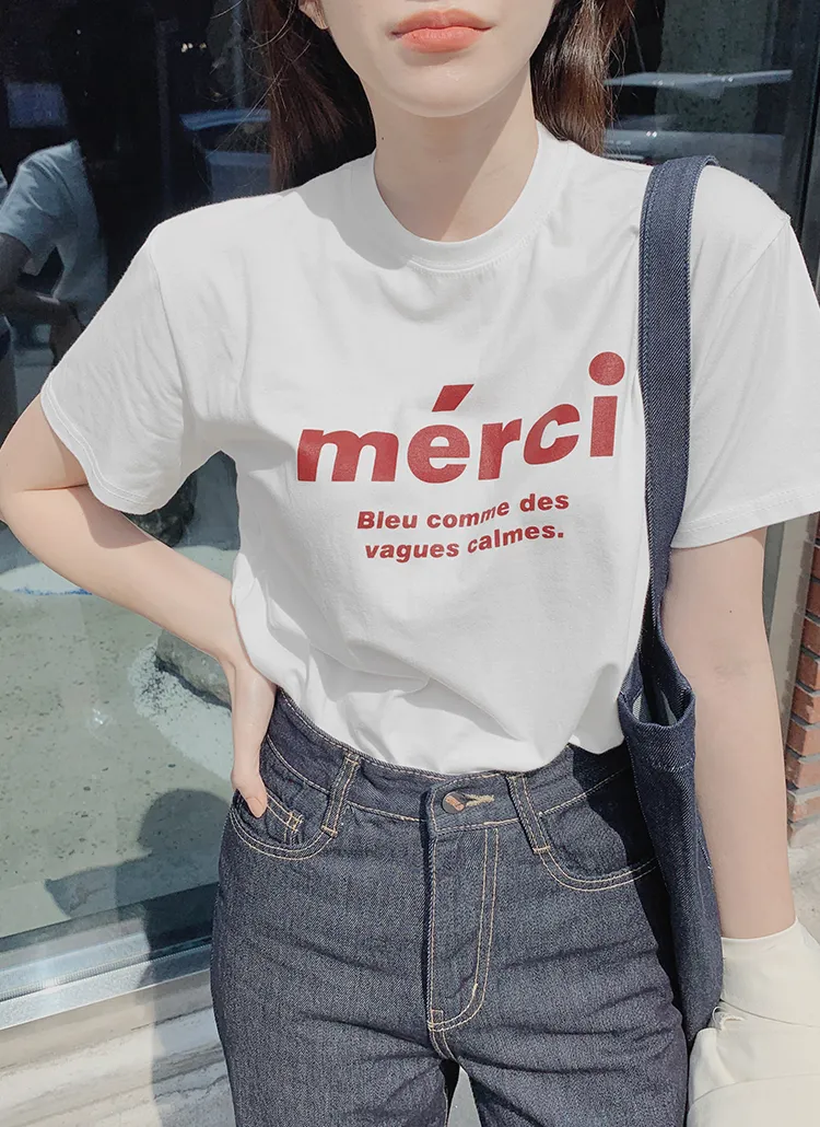 merci半袖Tシャツ | simplymood | 詳細画像1