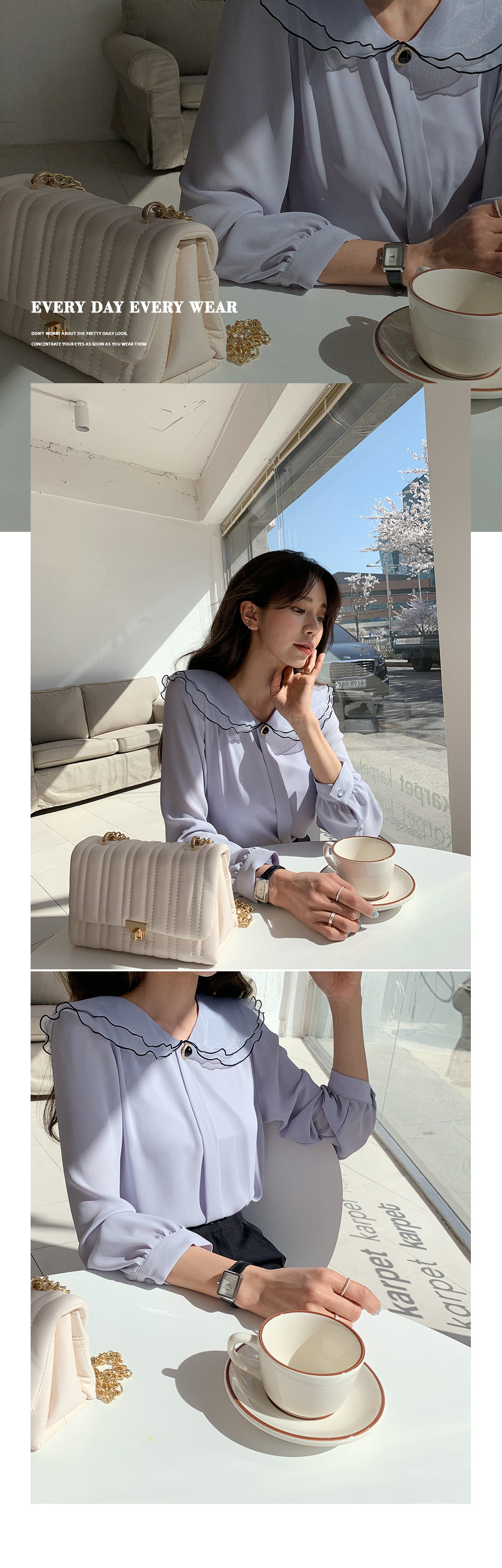 ラウンドダブルカラーブラウス・全3色 | DHOLIC | 詳細画像2