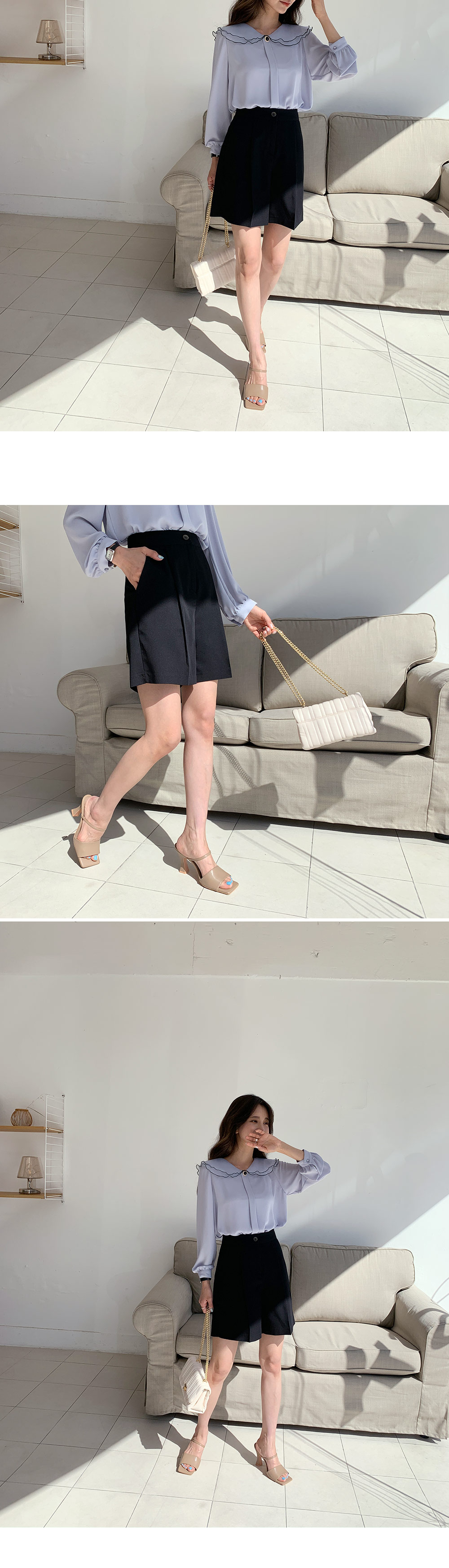 ラウンドダブルカラーブラウス・全3色 | DHOLIC | 詳細画像3