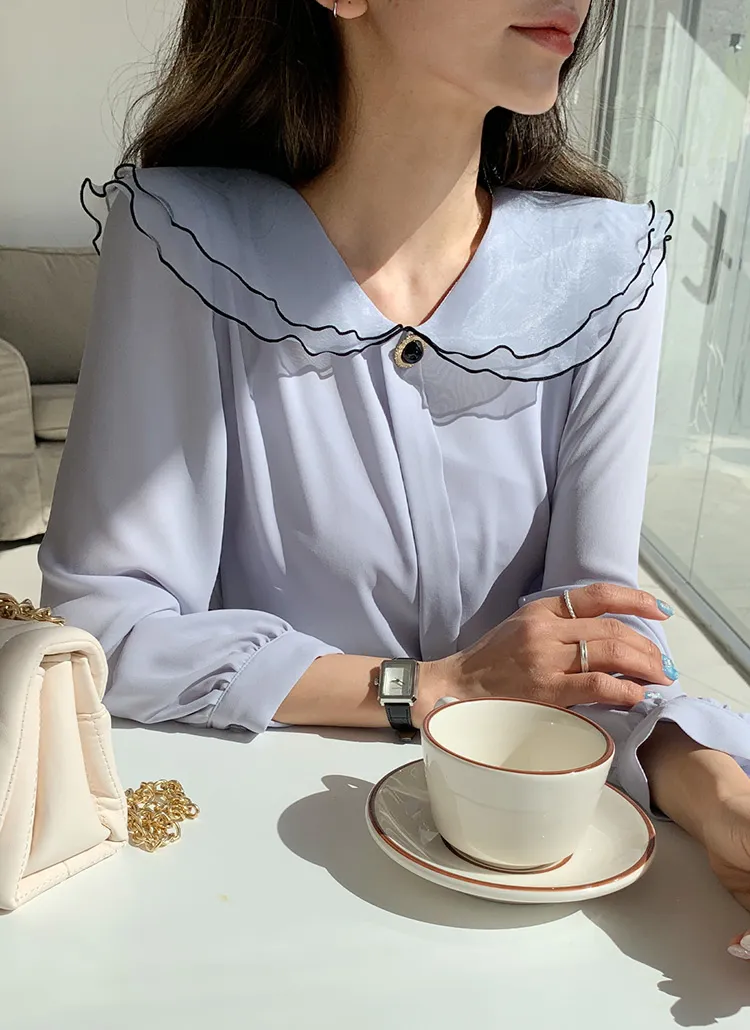 ラウンドダブルカラーブラウス・全3色 | DHOLIC | 詳細画像1