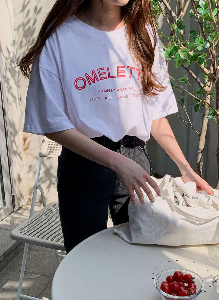 OMELETTE半袖Tシャツ | lindashop | 詳細画像1