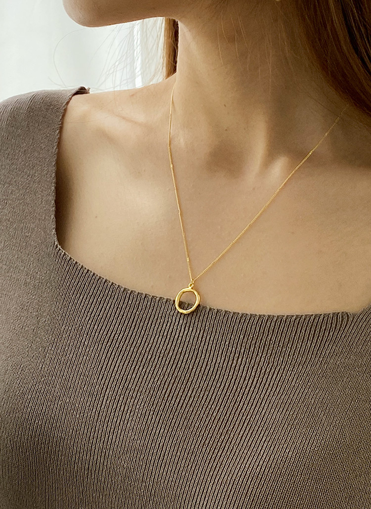 ゴールド リング型ペンダント ネックレス リングペンダントネックレス・全2色 | レディースファッション通販