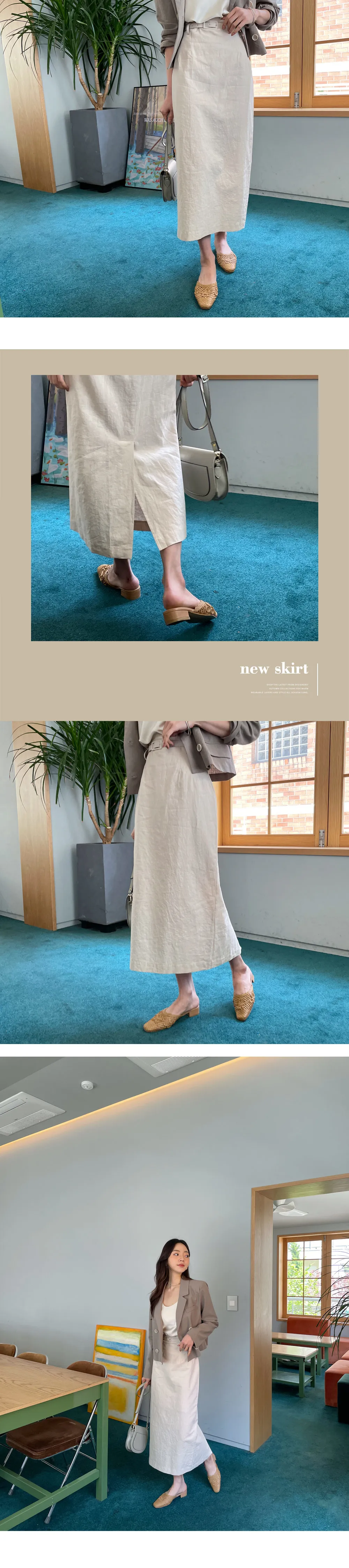 ベルト付リネン混Hラインスカート・全2色 | DHOLIC | 詳細画像2