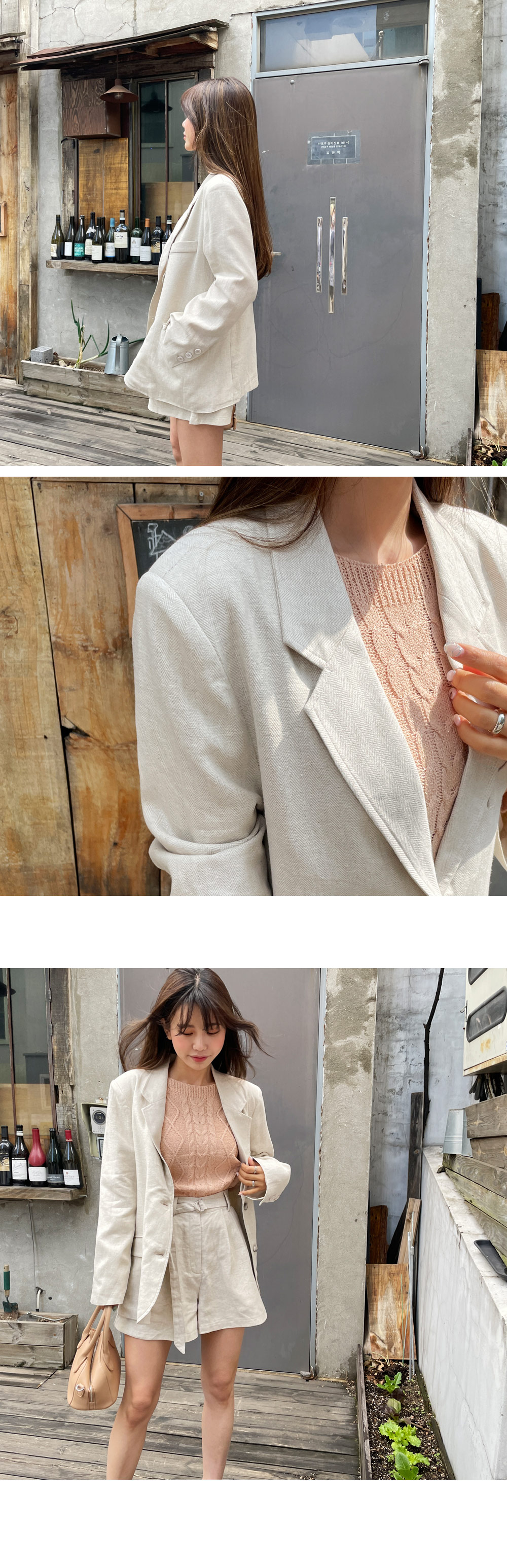 リネン混ミドルジャケット&ベルト付ショートパンツSET・全2色 | DHOLIC | 詳細画像6