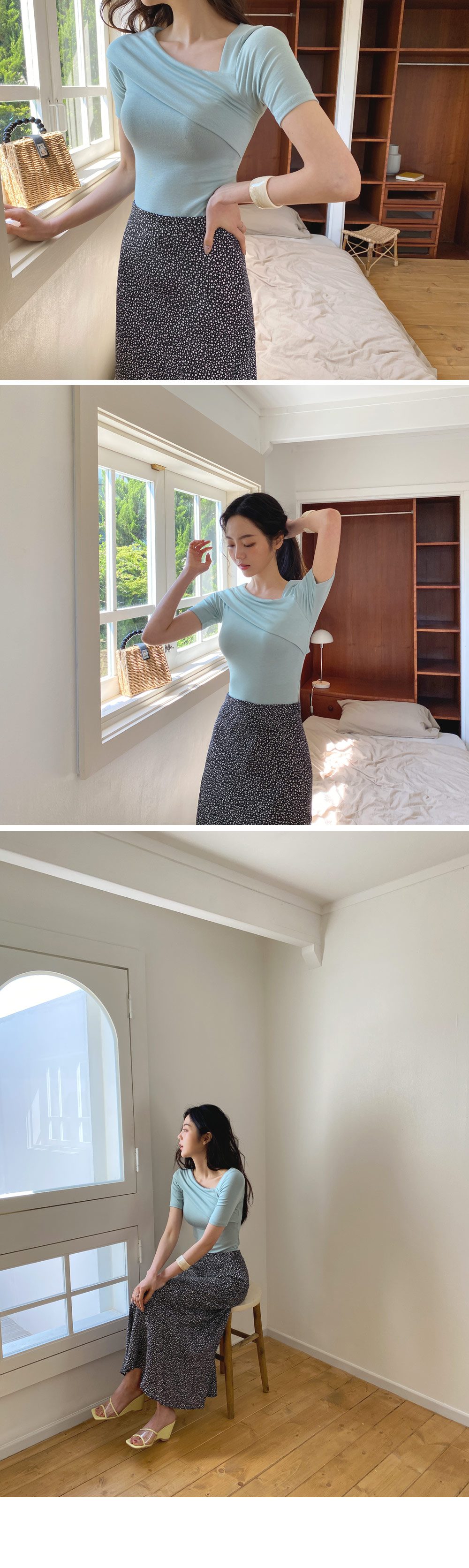 ダイアゴナルスリムTシャツ・全5色 | DHOLIC | 詳細画像3