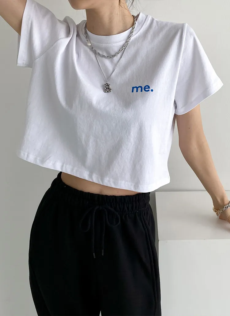 meレタリングクロップドTシャツ | ppgirl | 詳細画像1