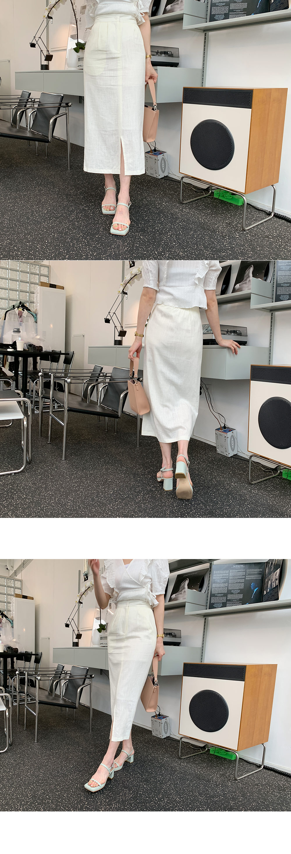 リネン混スリットHラインスカート・全3色 | DHOLIC | 詳細画像2