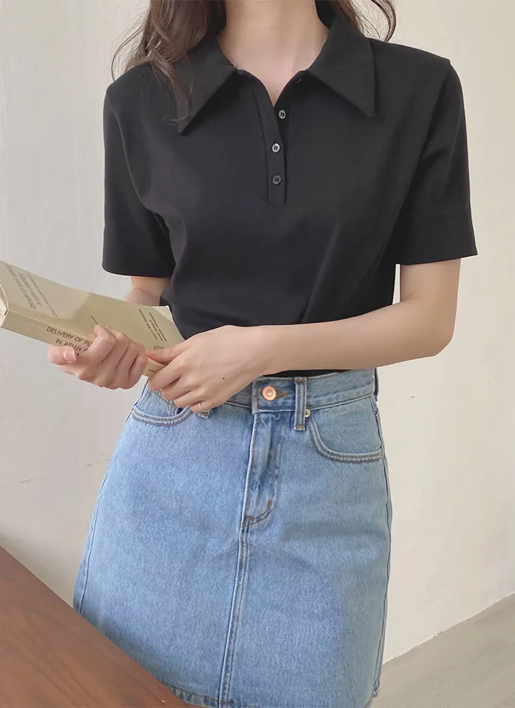 ポロカラー半袖Tシャツ | cherrykoko | 詳細画像1