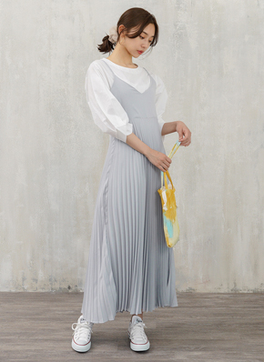 プリーツキャミワンピース・全3色 | レディースファッション通販 - DHOLIC