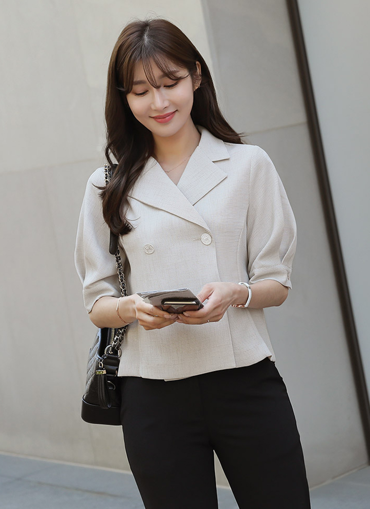 パフスリーブ半袖ダブルジャケット・p236950