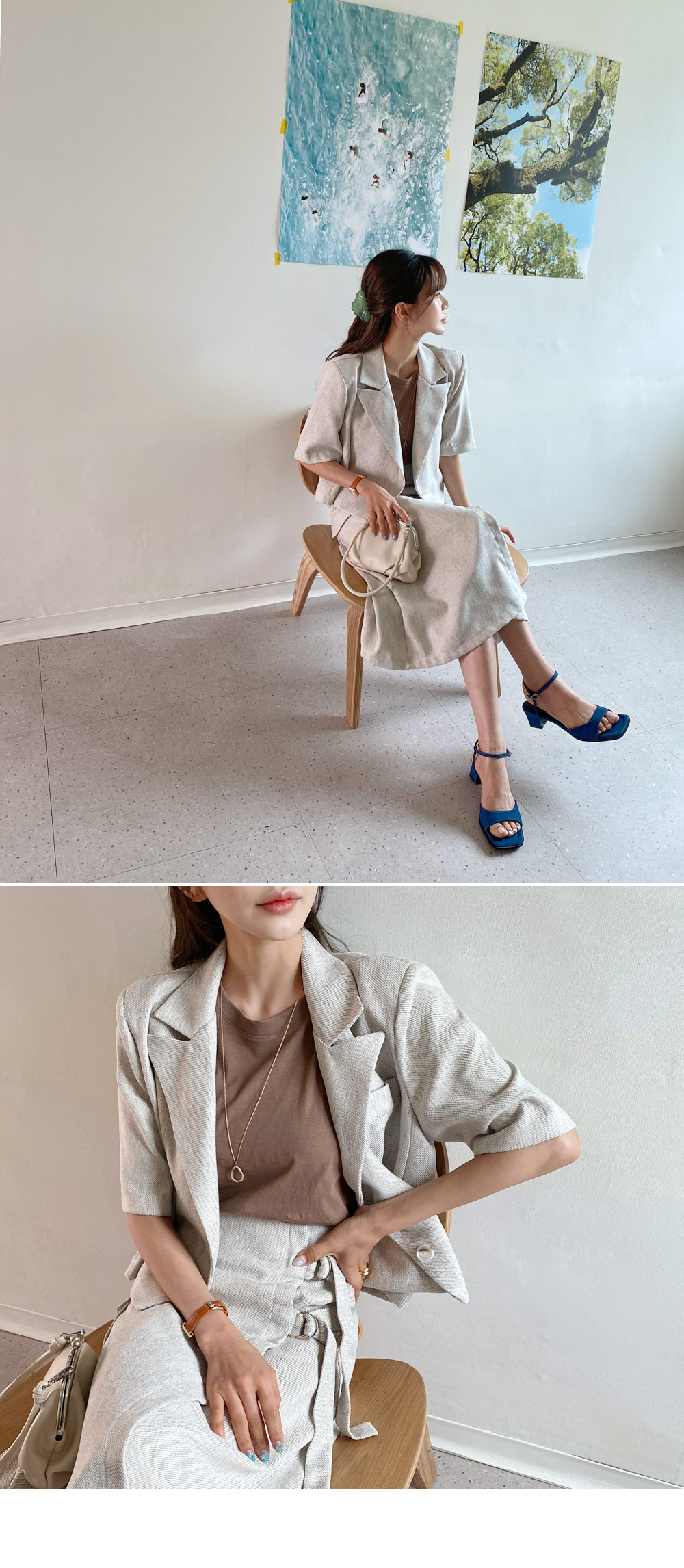 半袖クロップドジャケッ&ベルトラップスカートSET・全2色 | DHOLIC | 詳細画像8
