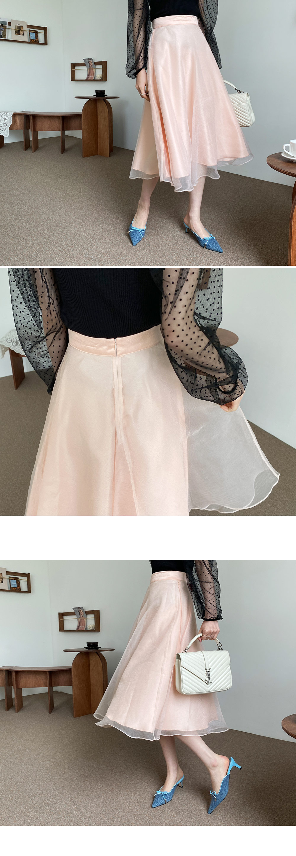 オーガンジーAラインスカート・全2色 | DHOLIC PLUS | 詳細画像2