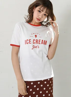 ICE CREAM配色Tシャツ・全3色 | 詳細画像1