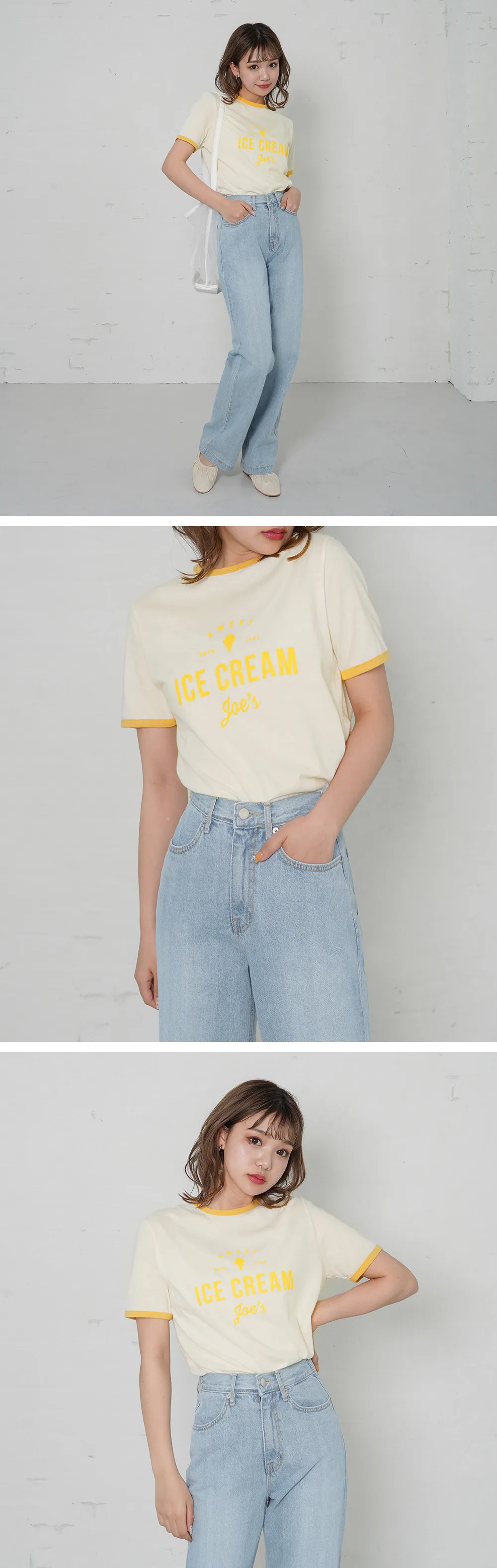 ICE CREAM配色Tシャツ・全3色 | 詳細画像6